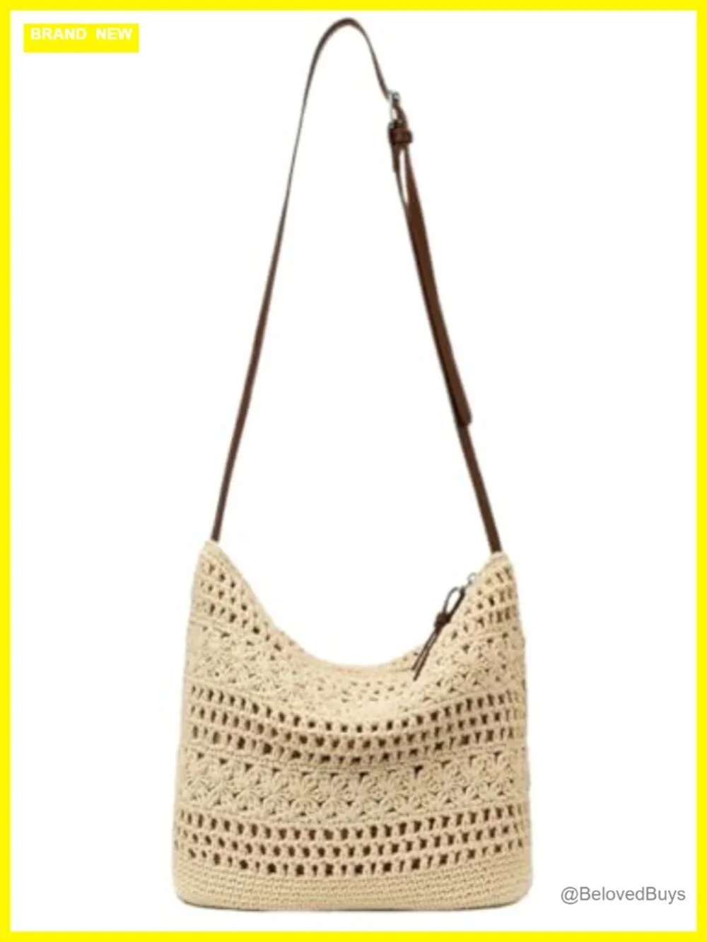Boho Crochet Hobo Bag Woven Tote Handbag Cotton Knitted Shoulder Beach Summer